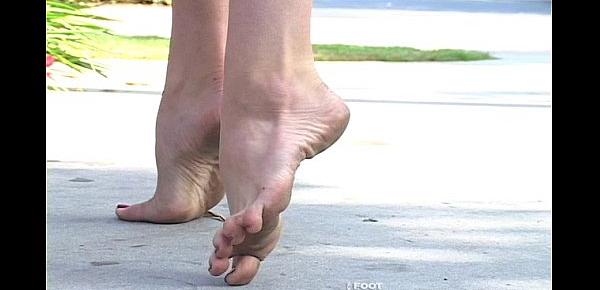  Christy Cat dusty high arched feet in parking lot